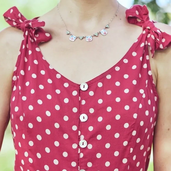 NWT April Cornell Molly Dot Dress Red Cream Size XXL / 1X - Picture 2 of 15